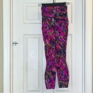 Lululemon Fast and Free High-Rise Tight 25" Size 0 Hyper Flow Pink Multi